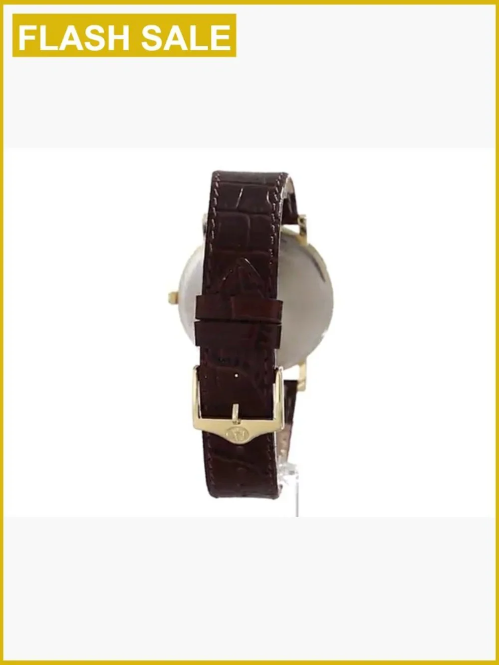 Men's Classic Analog Watch Brown Leather Strap, 37mm, Quartz Movement, Water
